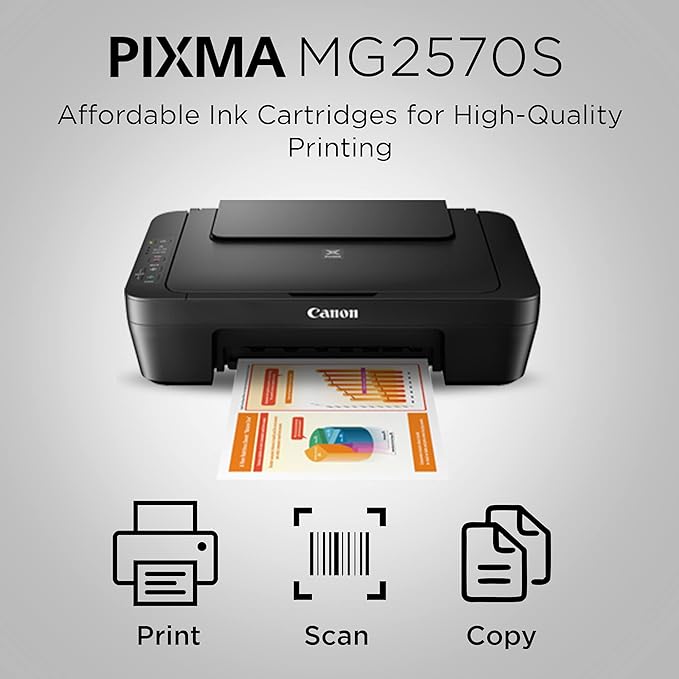 InkJet Canon MG2570S Multi-Function Inkjet Colour Printer (Black)