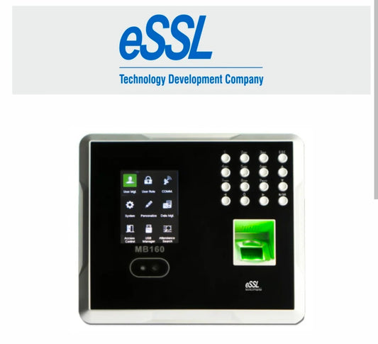 Product Highlights

Essl Face - MB160
Category:Face

Features:
Face Capacity : 1000 ,
Fingerprint Capacity : 2000 ,
ID card Capacity : 2000 ,
Transaction Capacity : 100000.