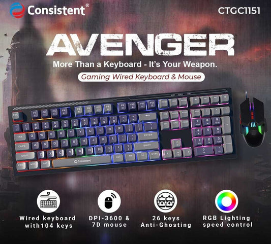 AVENGER Gaming Wired Keyboard & Mouse