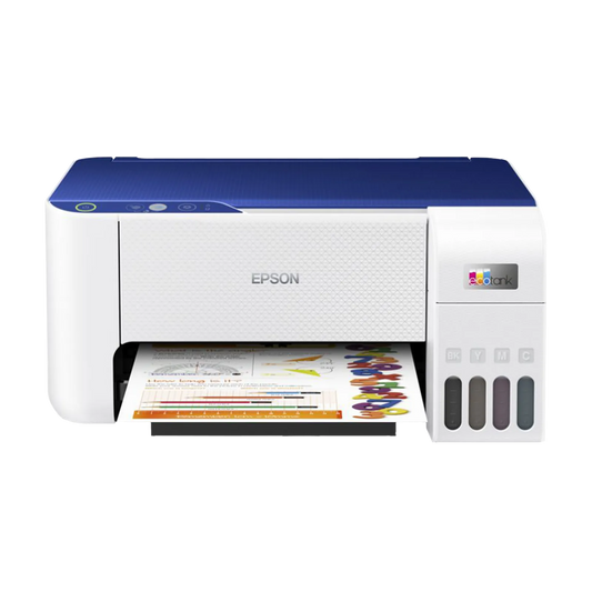 EPSON EcoTank All in One Wi-Fi Ink Tank Printer with Smart Panel App (CIS Sensor, White & Blue)