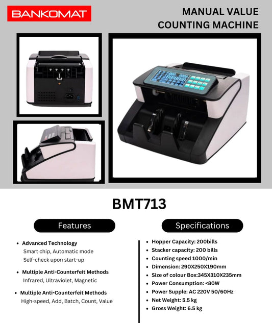 BANKOMAT Premium Quality Money Counting Machine for Banks and Personal with UV MG Counterfeit Notes Detection Counter Machine