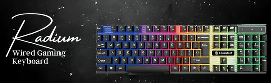 Radium Wired Gaming Keyboard (KG1101) Gaming Keyboard with Breathing Effect |Backlit Keyboard Windows Lock| Wired Connectivity| Ergonomic Design| Durabl